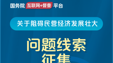 逼肏国务院“互联网+督查”平台公开征集阻碍民营经济发展壮大问题线索